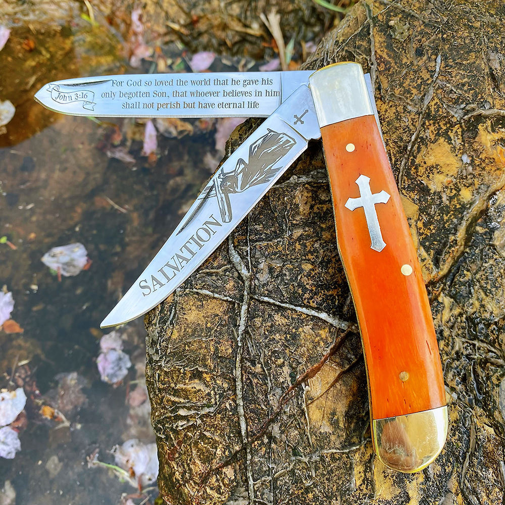 Bone Folder Tool - Watchman W131 Trapper Knives Pocket Double