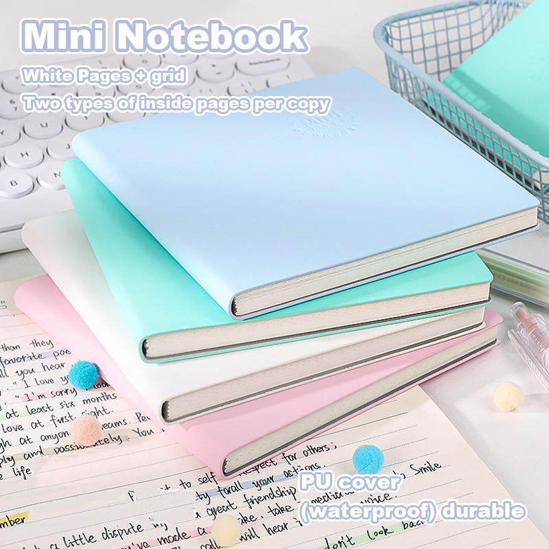 Leather Work Notebook - 72 Sheets Leather Notebook Journal Grid