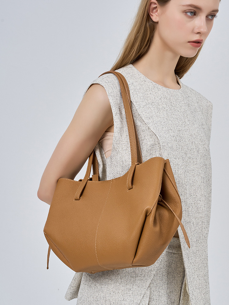 Leather Work Handbag - Women Real Leather Soft Tote Bag