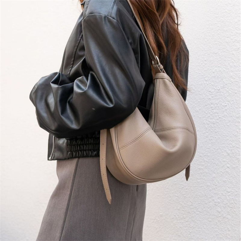 Leather Work Handbag - BURMINSA Luxury Genuine Leather Soft Hobo