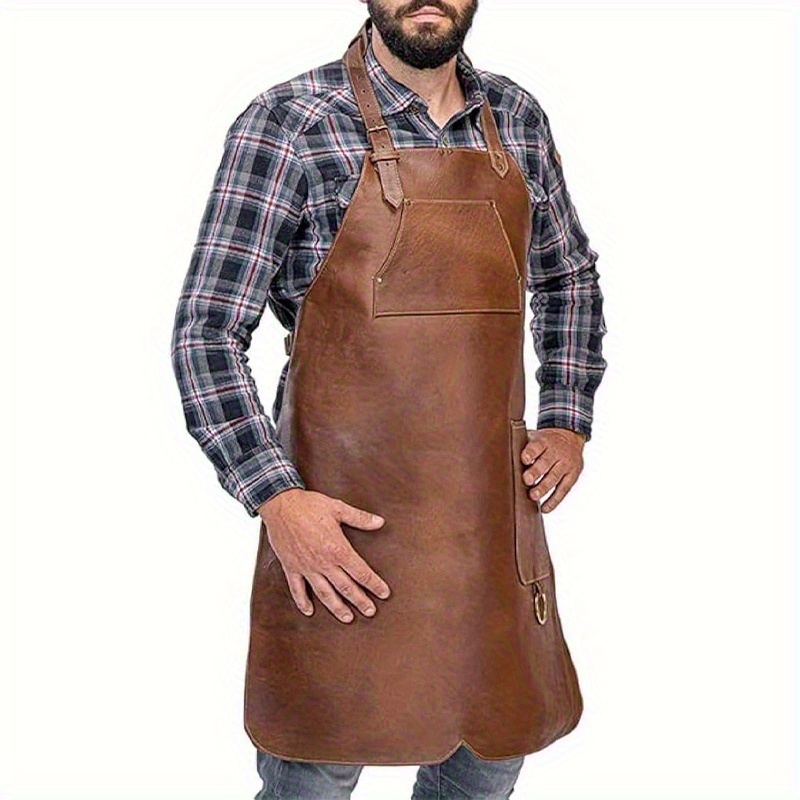 Leatherwork Apron - Stylish British-Inspired PU Leather Work Apron.