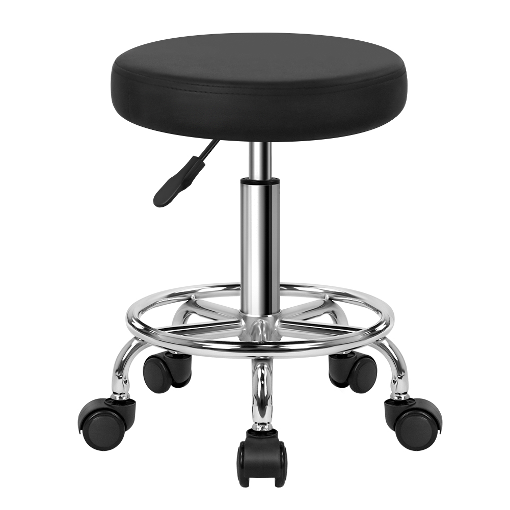 Leatherwork Tattoo - KKTONER PU Leather Round Rolling Stool