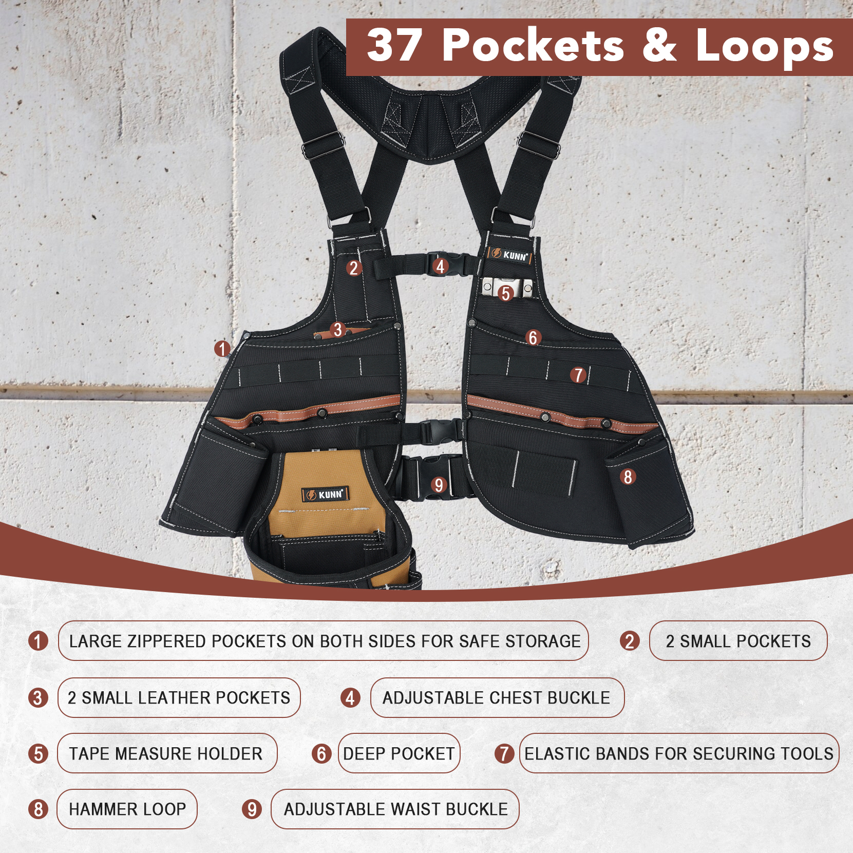 Leather Tool Vest for Men – Ad - Leather Work Vest For Men review and price