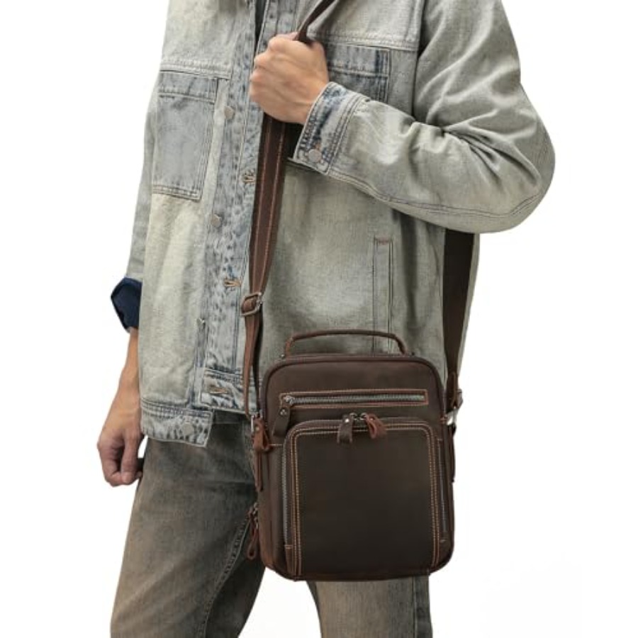 Genuine Leather Small Messenge - Leatherwork Bag review and price