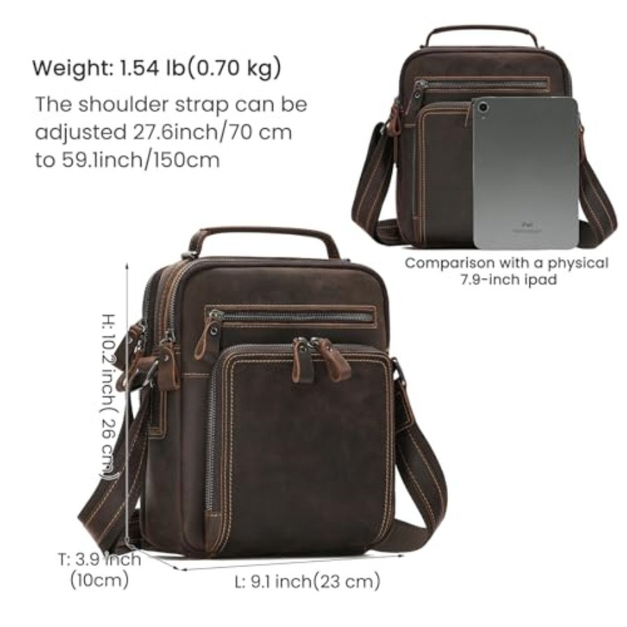 Genuine Leather Small Messenge - Leatherwork Bag review and price