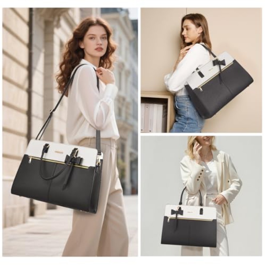 Laptop Tote Bag for Women, 15. - Leather Work Handbag review and price