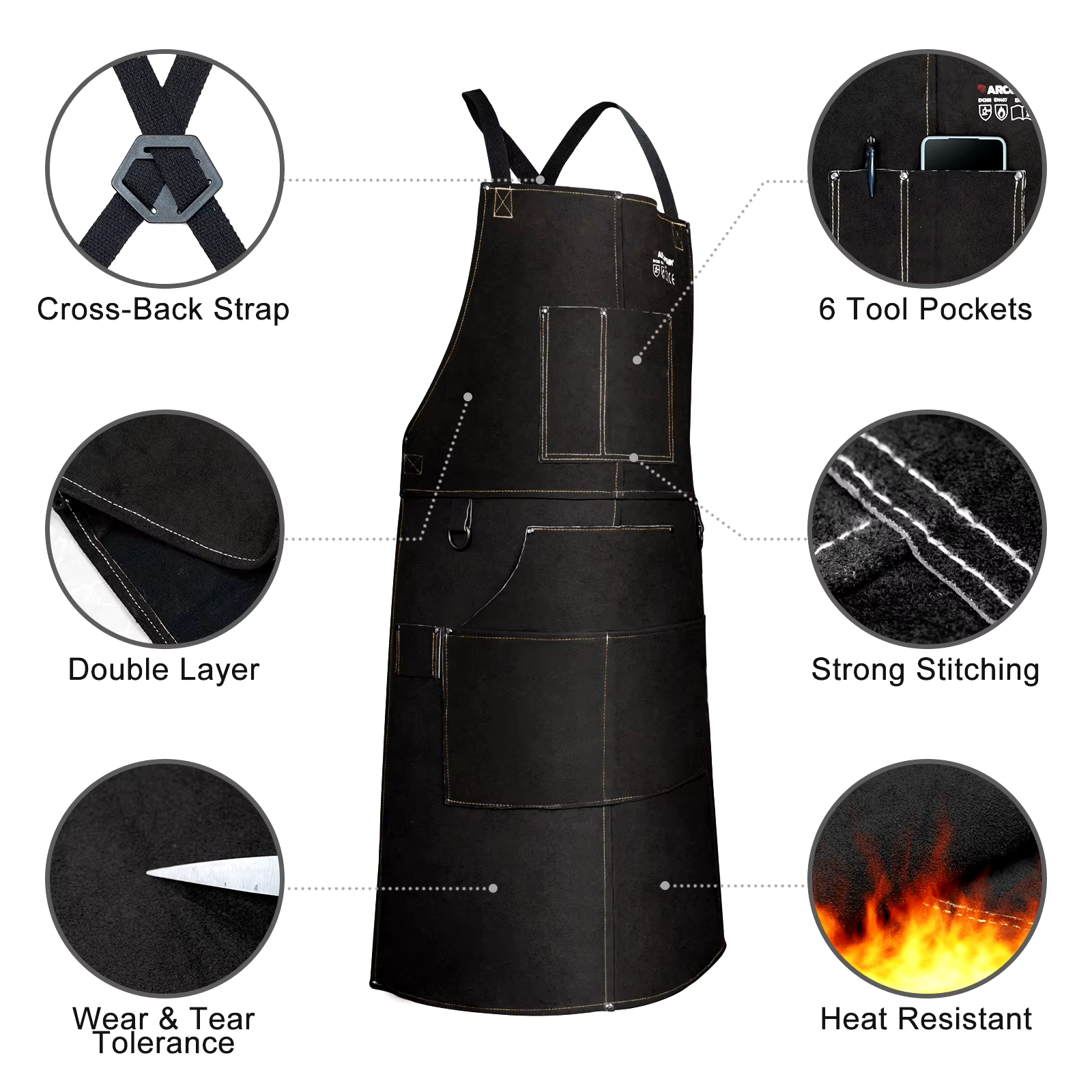 ARCCAPTAIN Leather Welding Wor - Leatherwork Apron review and price