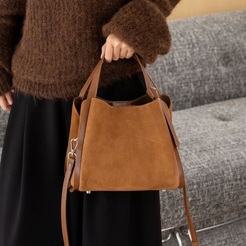 Burminsa Cowhide Suede Genuine - Leather Work Handbag review and price