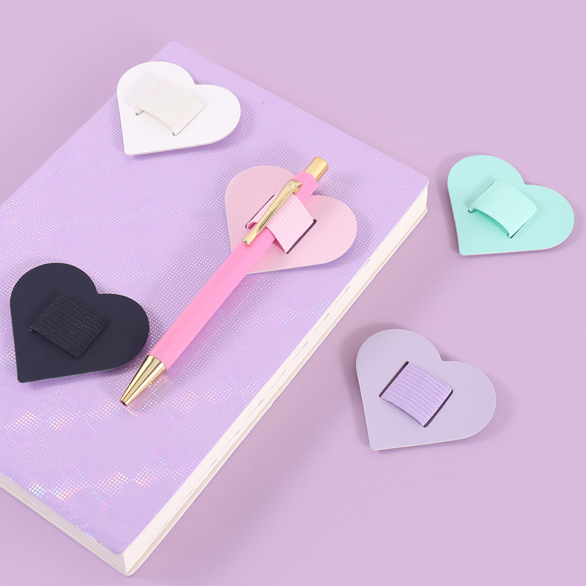 Self-Adhesive Heart Pen Clip H - Leather Work Notebook review and price