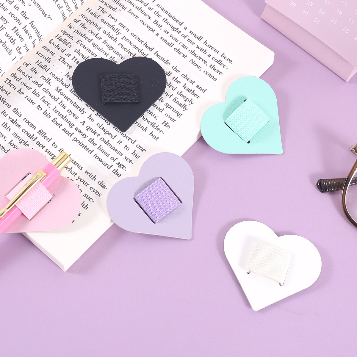 Self-Adhesive Heart Pen Clip H - Leather Work Notebook review and price
