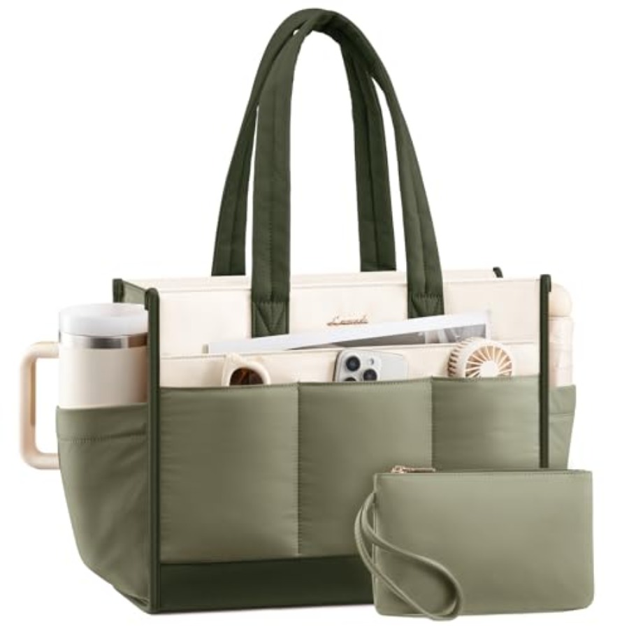 Tote Bag for Women Puffer Lapt - Leather Work Handbags review and price