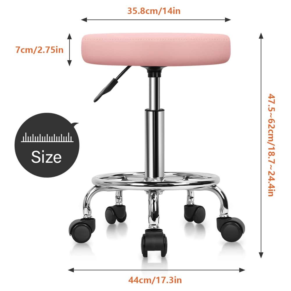 PU Leather Round Rolling Stool - Leatherwork Tattoo review and price