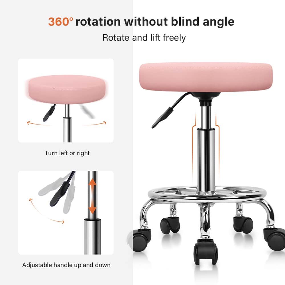 PU Leather Round Rolling Stool - Leatherwork Tattoo review and price