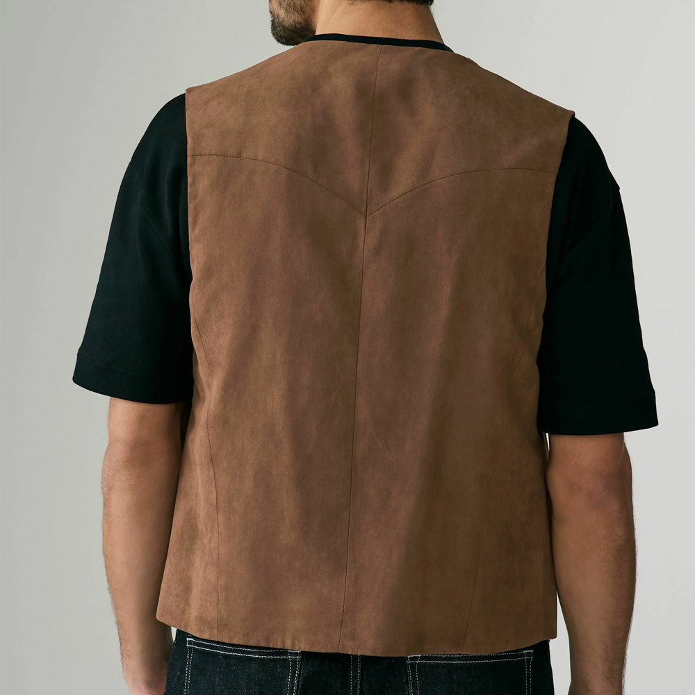 Mens Vest for Man Men's Suede  - Leather Work Vest For Men review and price