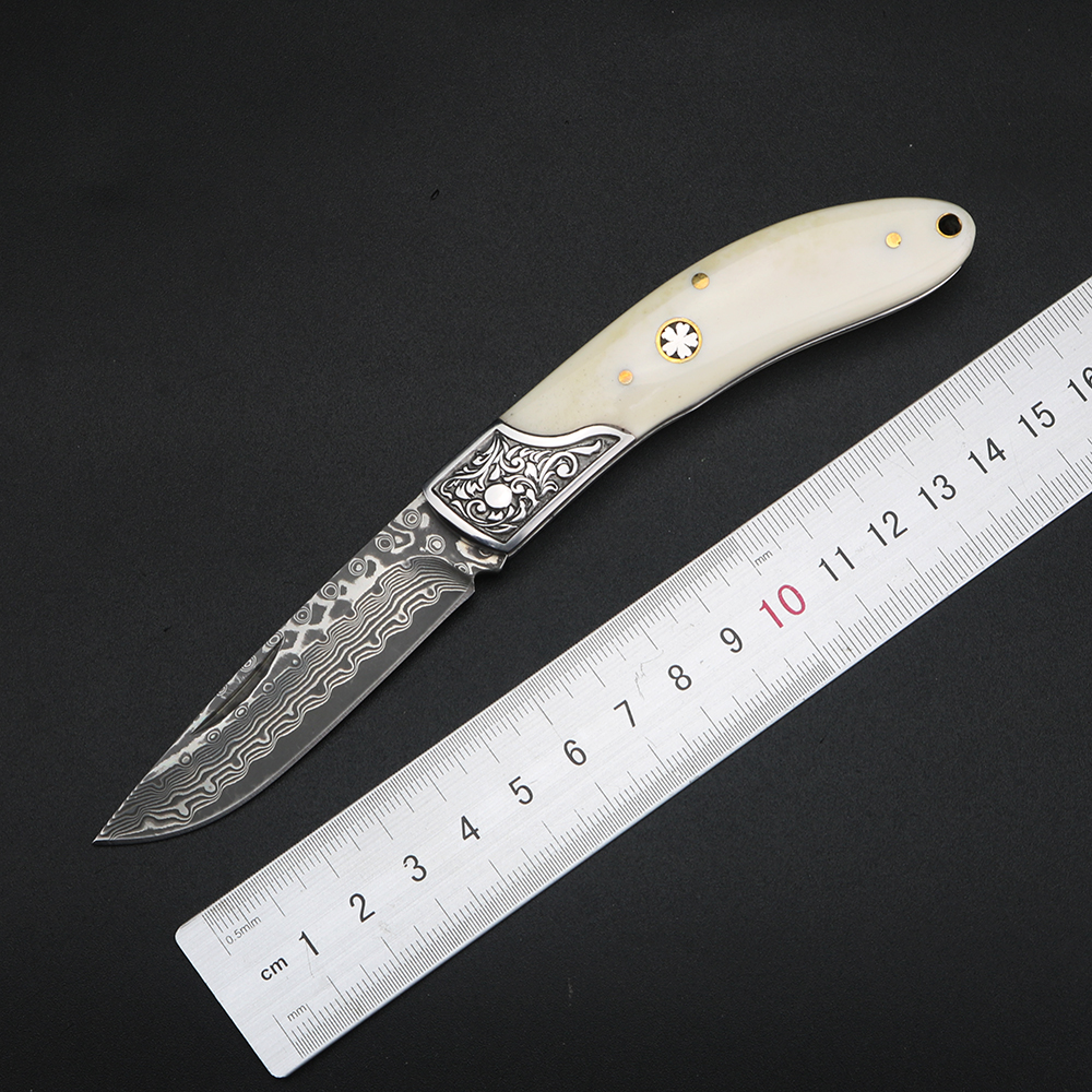 Bull bone Damascus steel foldi - Bone Folder Tool review and price