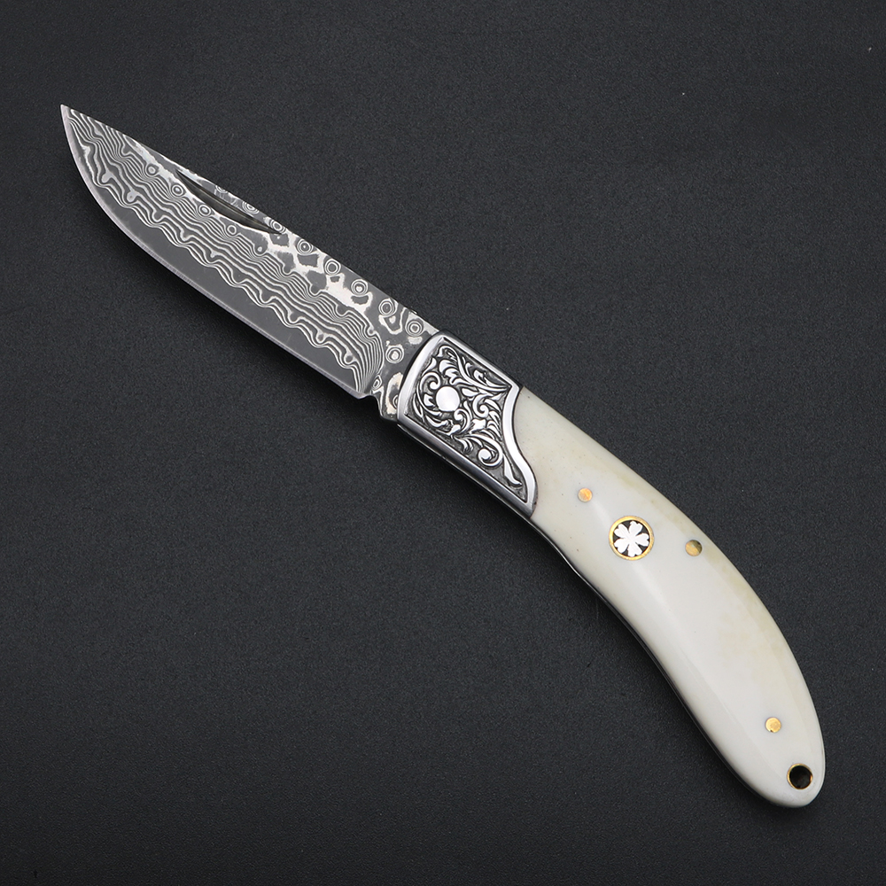 Bull bone Damascus steel foldi - Bone Folder Tool review and price