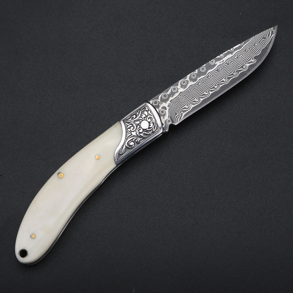 Bull bone Damascus steel foldi - Bone Folder Tool review and price