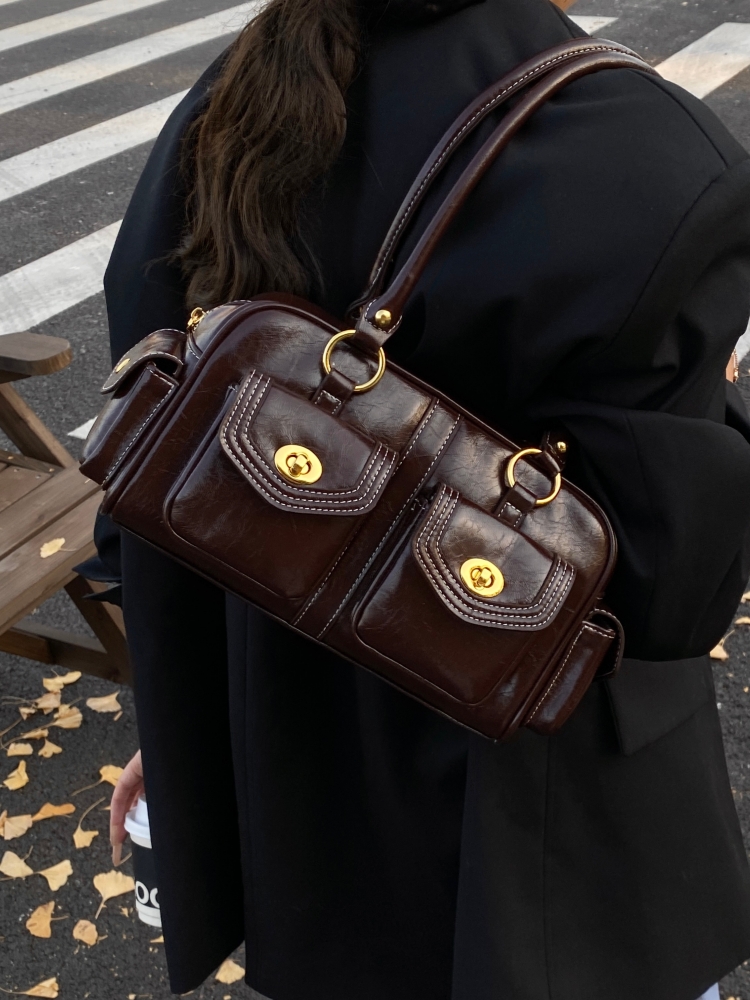 Retro Multi-ket Underarm Bag W - Leather Work Handbag review and price