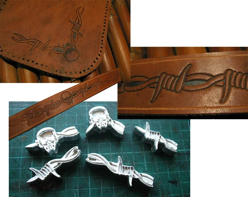 5pcs Thorns and skull pattern  - Leatherwork Free Patterns review and price