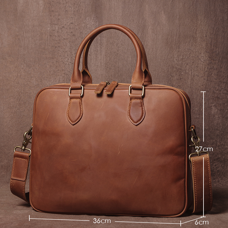 GURO Men Crazy Horse Cowhide B - Leather Work Handbag review and price