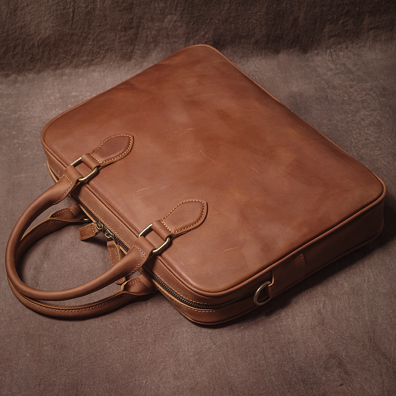 GURO Men Crazy Horse Cowhide B - Leather Work Handbag review and price