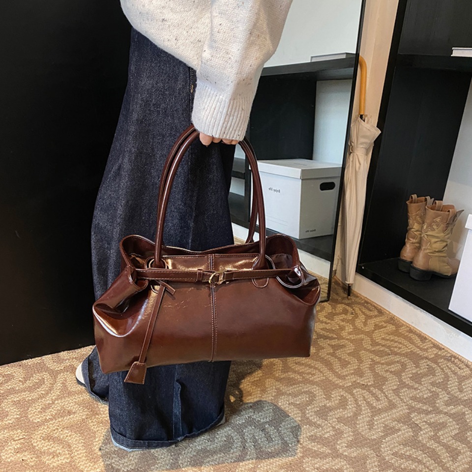 Winter Oil PU Leather Hobo Han - Leather Work Handbags review and price