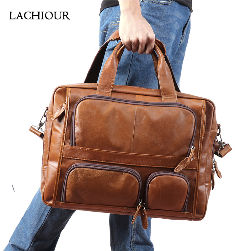 Lachiour 17 inch Laptop Bag Me - Leather Work Handbag review and price