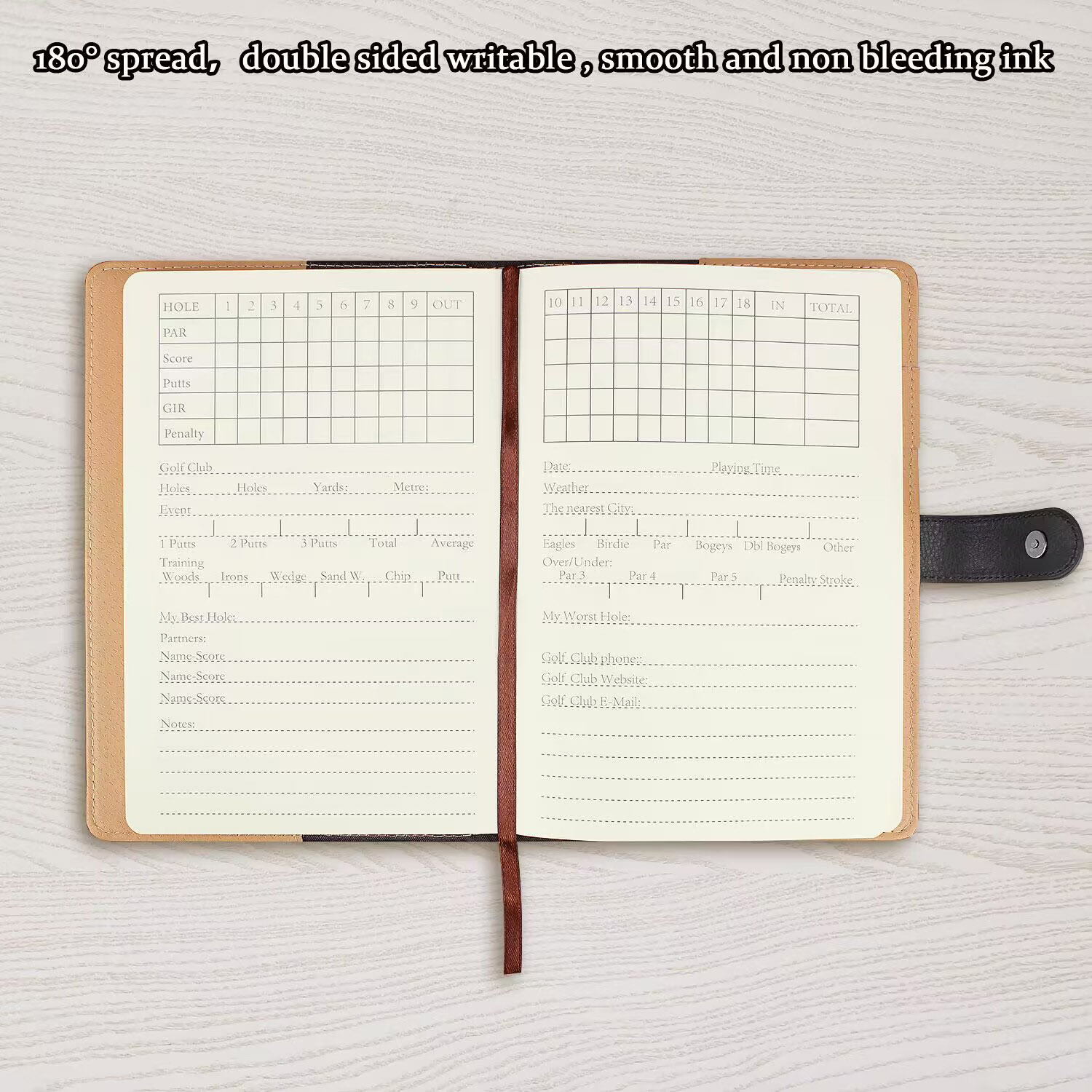 Black Leather Golf Scorecard H - Leather Work Notebook review and price