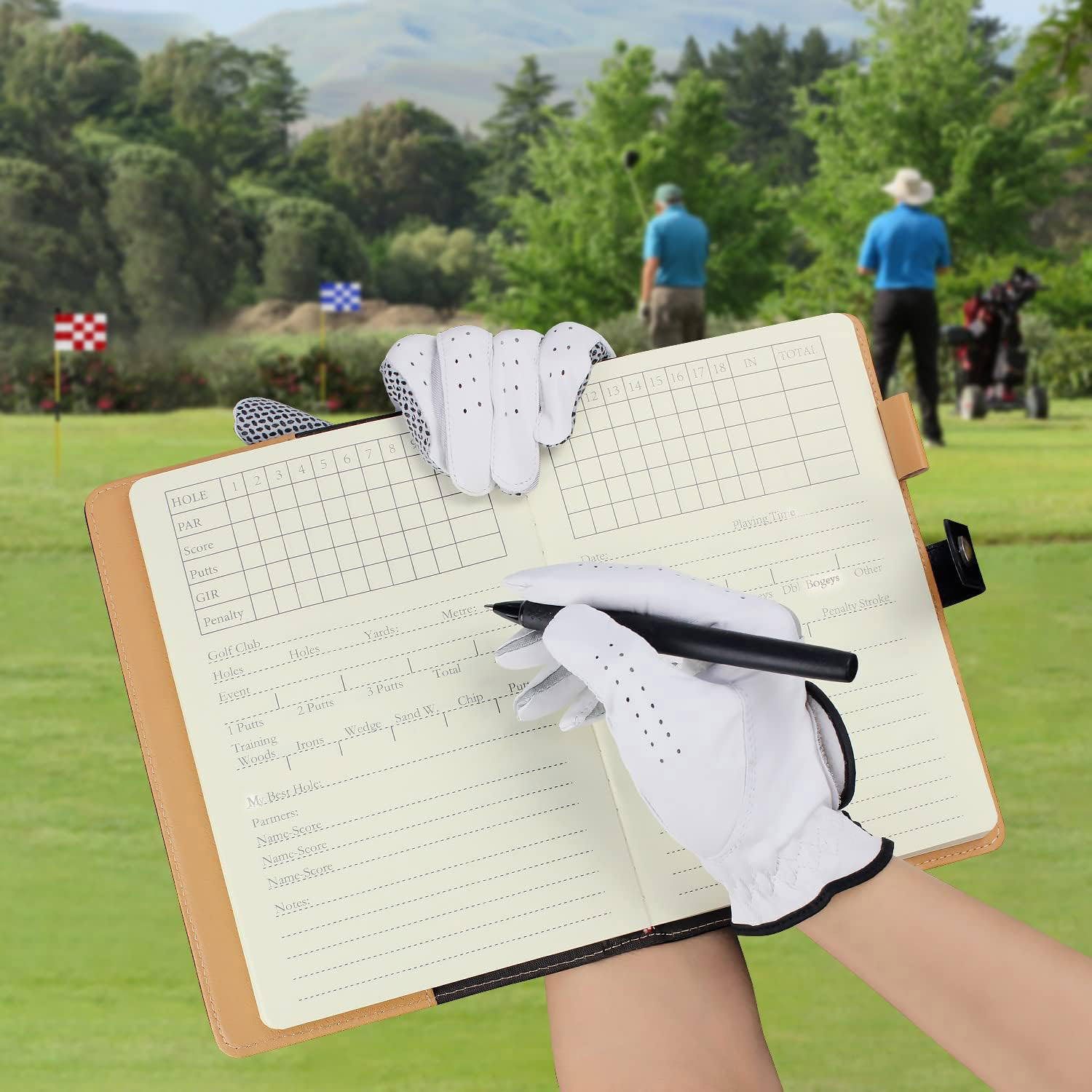 Black Leather Golf Scorecard H - Leather Work Notebook review and price