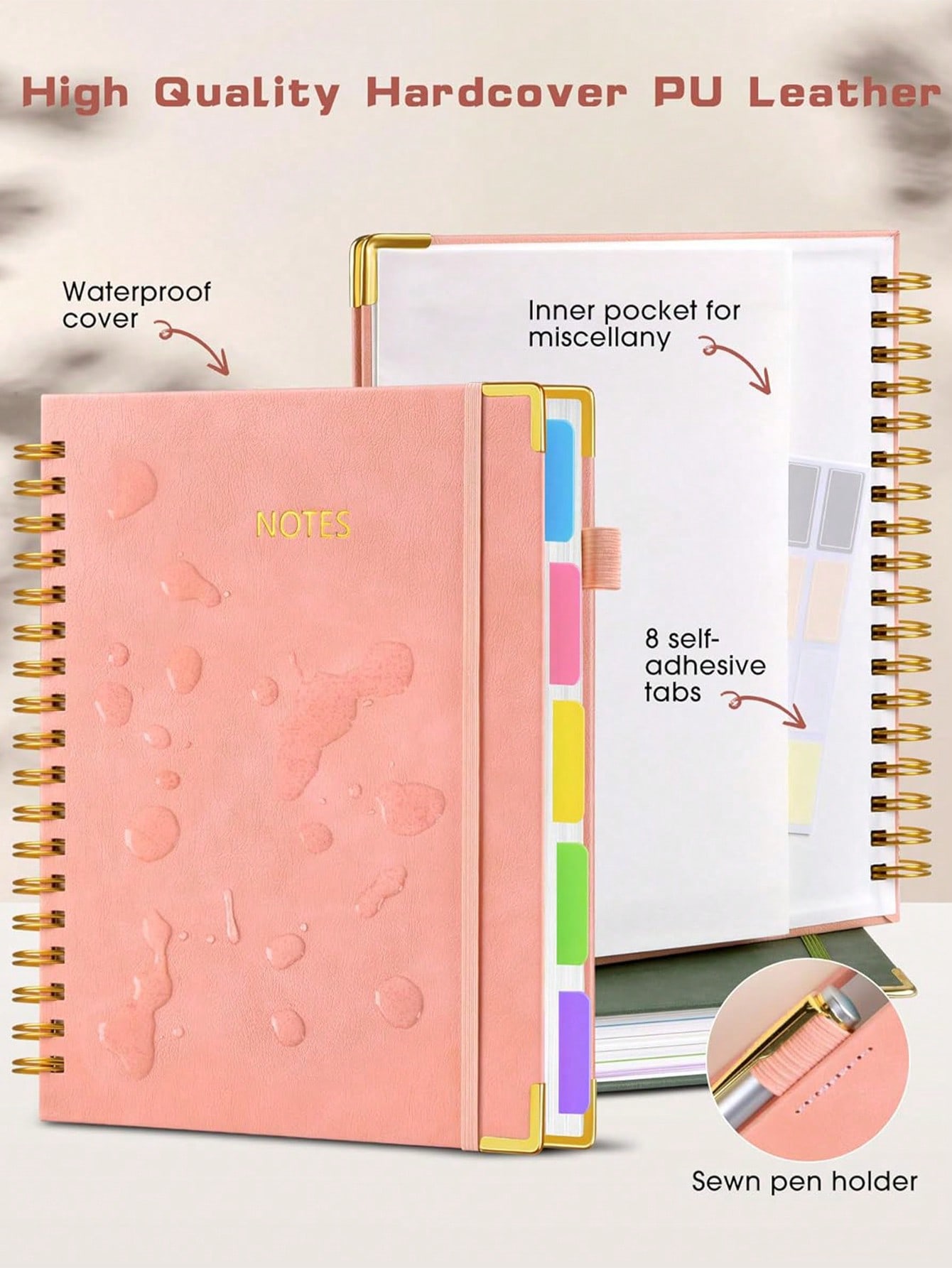 1PC Hardcover Spiral Notebook  - Leather Work Notebook review and price