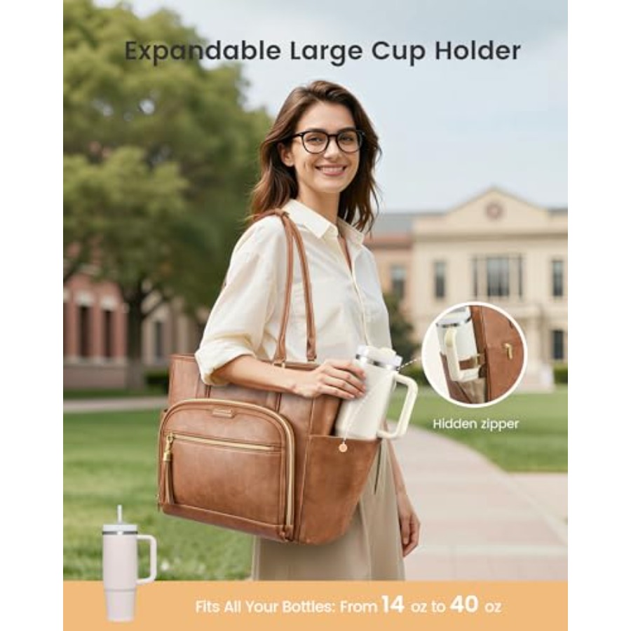 Laptop Tote Bag for Women With - Leatherwork Bag review and price