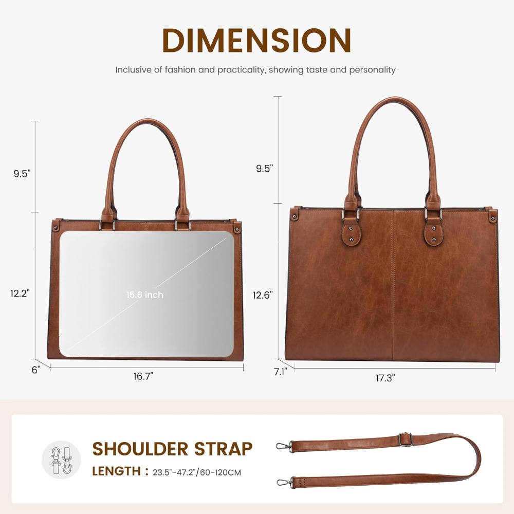 17.3 Inch Laptop Tote Bag for  - Leather Work Handbags review and price